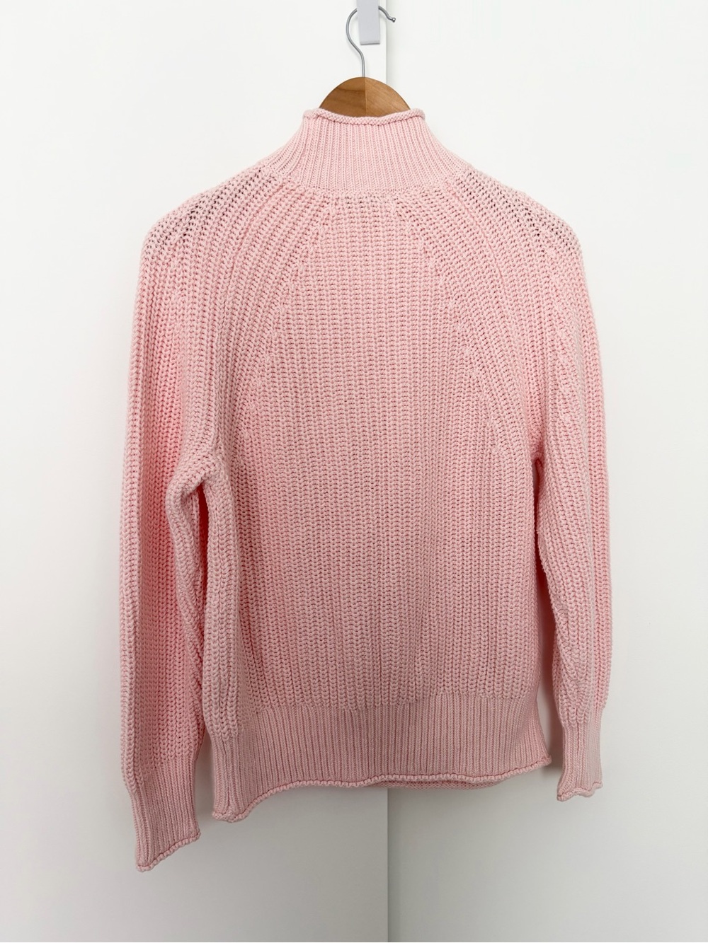 NWT J. Crew Funnel Neck Sweater Ballerina Slipper Baby Pink 100% Cotton Small - Picture 9 of 9